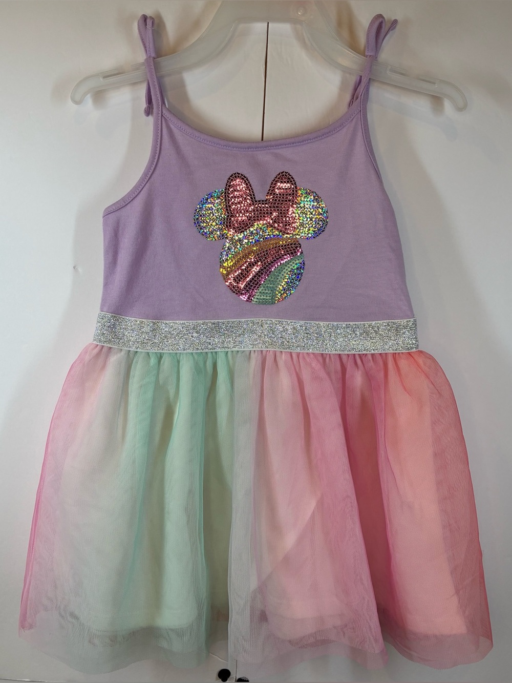 Disney Jumping Beans Minnie Mouse Tutu Dress 18M Lavender Pastel Rainbow NWT